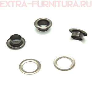 Люверсы 6 мм, (10*5 mm, h=3,7 mm.), черный никель (уп.5000шт) NEWSTAR*