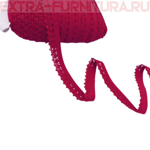 Резинка ажурная 12мм, арт.TBY-S059 цв.красный (уп.100м)