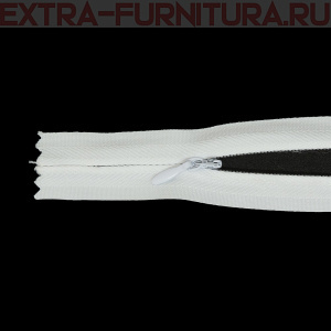 Молния потайная № 3, 70 см, цв. 101 белый п/э, пл.10 гр/м (плотная тесьма)