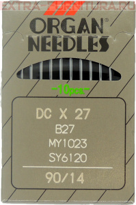 Иглы Organ высокоскоростн.оверлок (DC*27/90) для ПШМ № 90/14, уп.10шт.