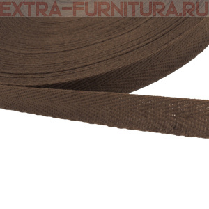 Лента киперная х/б 13 мм, цв.7 коричневый, уп.50м (пл.2,8 г/м)