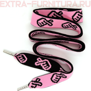 Шнурки плоские 130см, шир.23мм, Ручка, цв.розовый