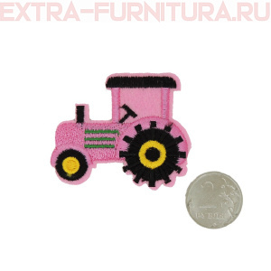 Термоаппликация TBY.N58 Трактор, цв. розовый *