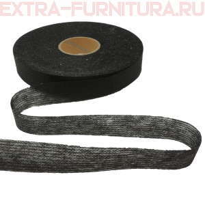 Лента нитепрошивная клеевая, по долевой, арт.4720B шир. 20 мм цв.черный,уп. 100 м