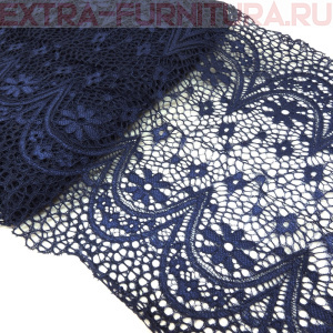 Кружево-стрейч TBY.8013 шир.220мм, цв.S919 синий сапфир (уп.10м)