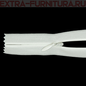 Молния потайная № 3, 50 см, цв. 102 молоко п/э пл.9,3 гр/м