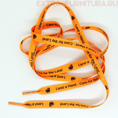 Шнурки плоские 130см, шир.10мм, Lead a Hand, цв.оранжевый