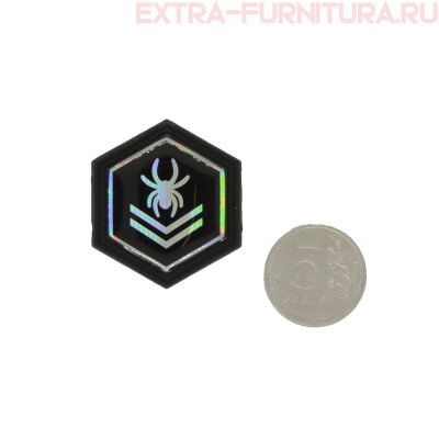 Нашивка силикон Паук черный 