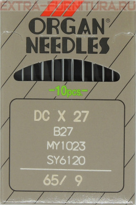 Иглы Organ высокоскоростн.оверлок (DC*27/65) для ПШМ № 65/9, уп.10ш.