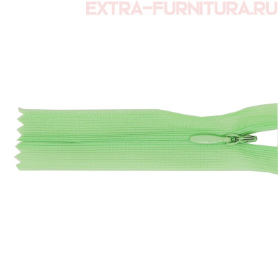 Молния потайная № 3, 50 см, цв. 247 салатовый п/э пл.9,3 гр/м